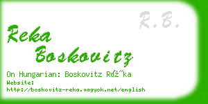 reka boskovitz business card